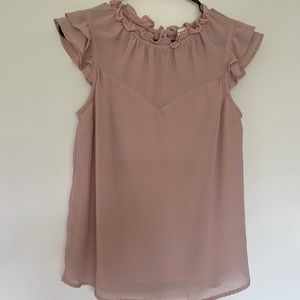 Blush ruffle blouse tank